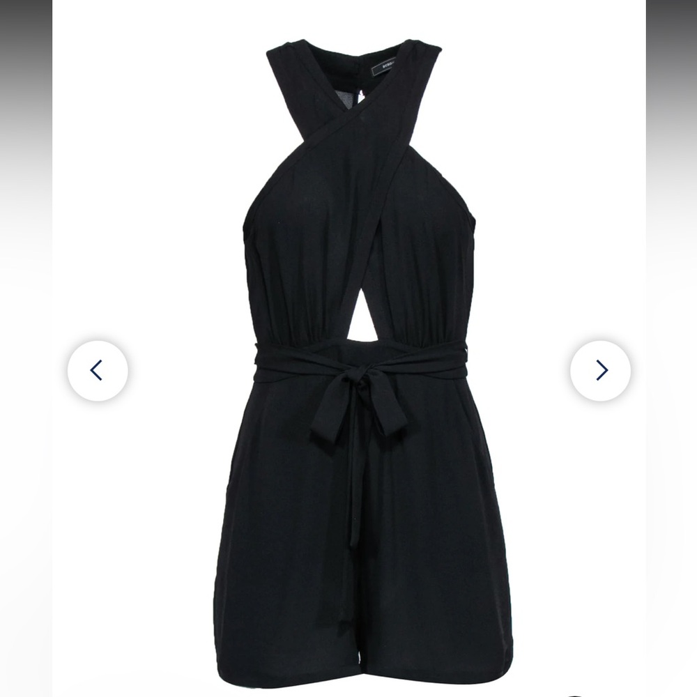 Black BCBG keyhole romper.